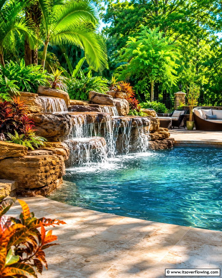 Waterfall Pools - 25 Backyard Pool Ideas for Summer Fun and Relaxation
