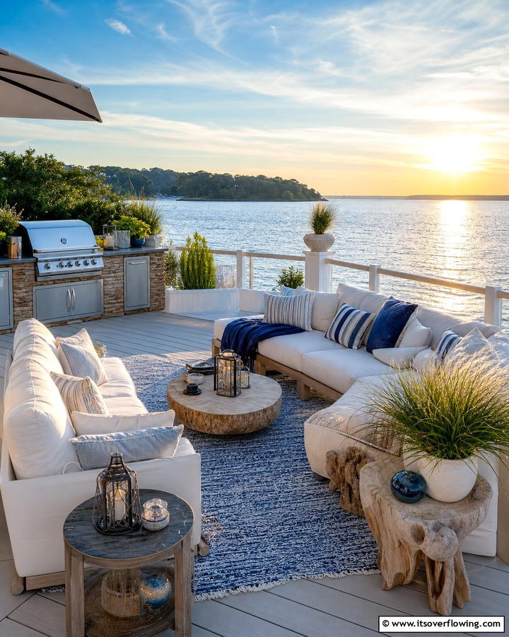 Waterfront BBQ Lounge - 21 BBQ Area Ideas for the Ultimate Outdoor Cooking Experience