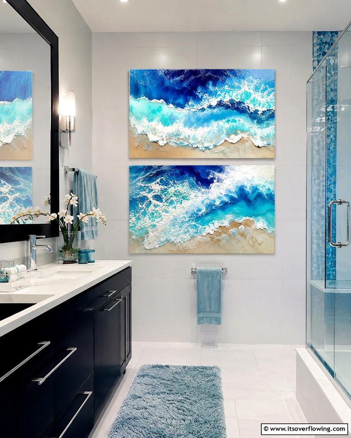 Waterproof Artwork - 25 Pool Bathroom Ideas for a Refreshing Swim Experience