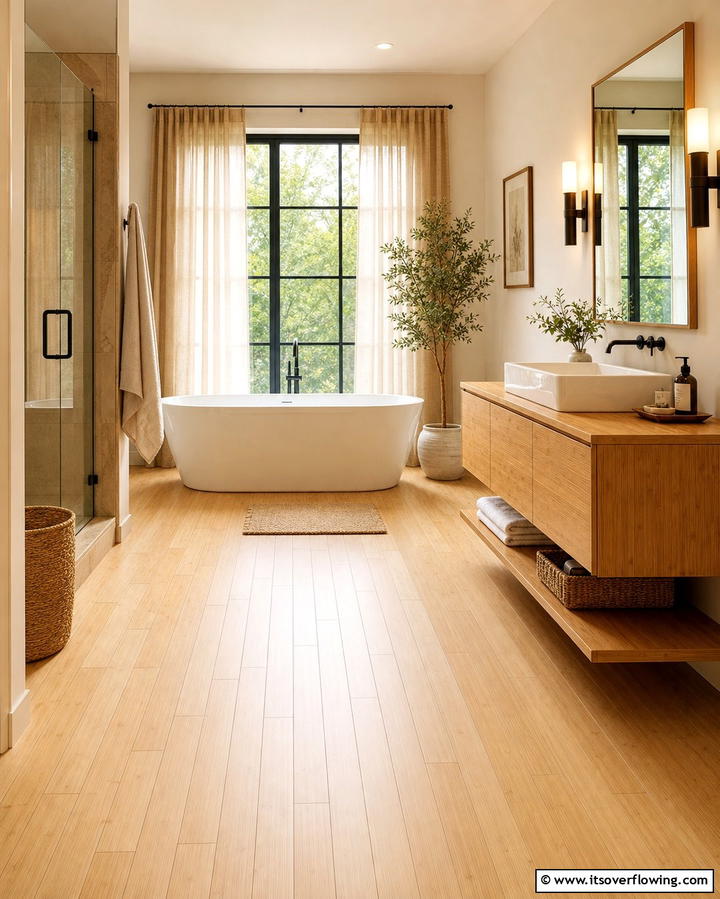 Waterproof Bamboo Flooring - 25 Small Bathroom Flooring Ideas for Stylish and Durable Floors