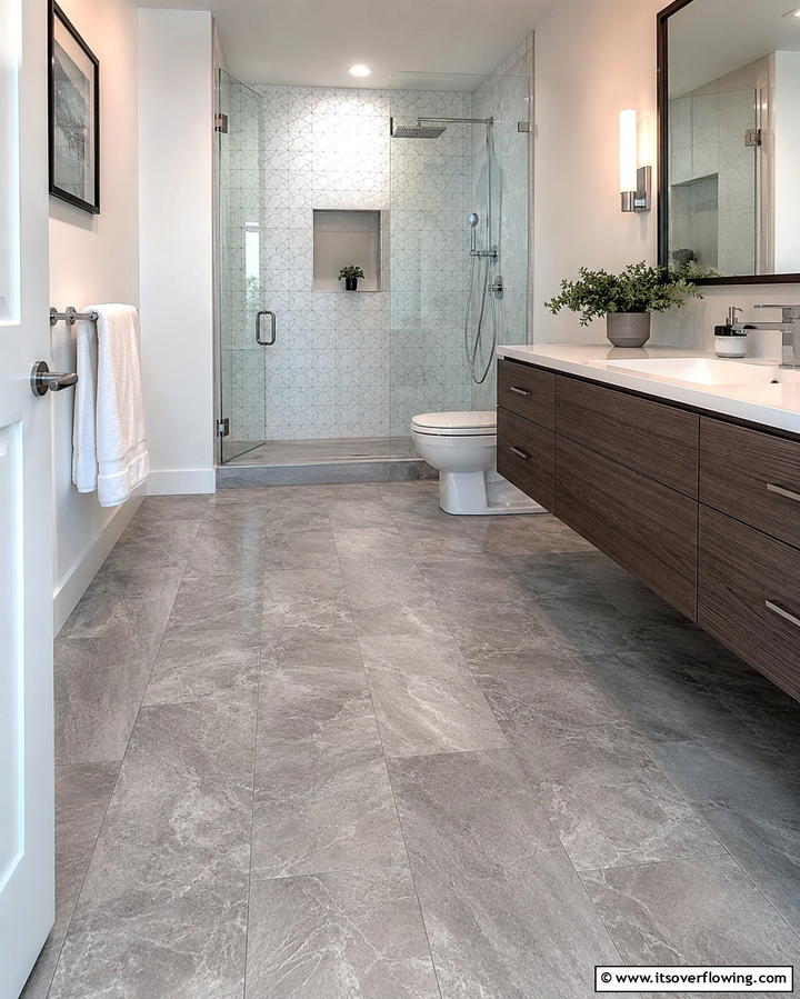 Waterproof Laminate for Versatile Design - 25 Bathroom Flooring Ideas for Style and Durability
