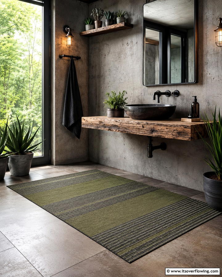 Waterproof Outdoor Inspired Rug - 30 Bathroom Rug Ideas for Softness and Style Underfoot
