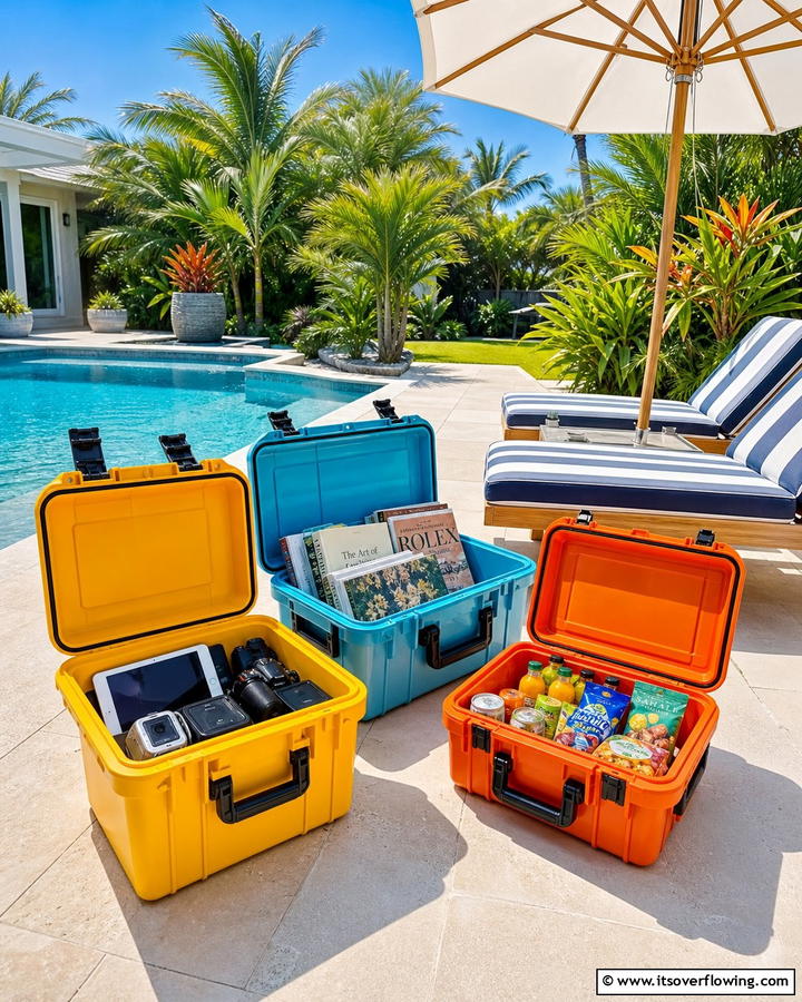Waterproof Storage Bins - 20 Pool Storage Ideas to Keep Your Backyard Tidy