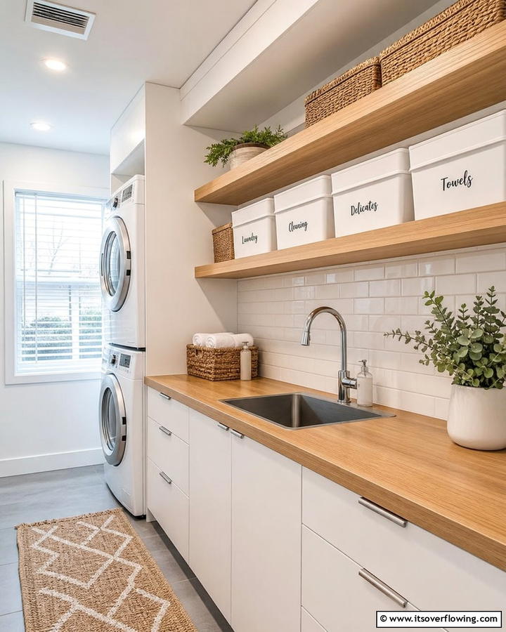 Waterproof Vinyl Countertops for Practicality - 20 Laundry Room Countertop Ideas for a Functional and Stylish Space