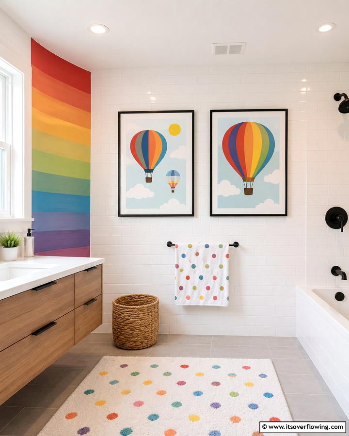 Waterproof Wall Art - 25 Kids Bathroom Ideas for Fun and Functionality