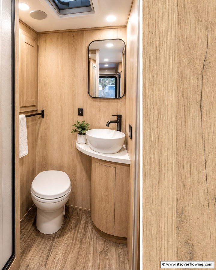 Waterproof Wall Panels - 25 Small RV Bathroom Ideas for Compact Spaces