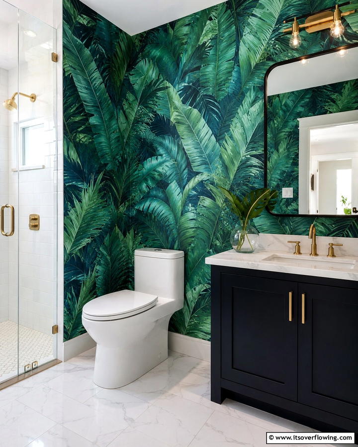 Waterproof Wallpaper - 25 Pool Bathroom Ideas for a Refreshing Swim Experience