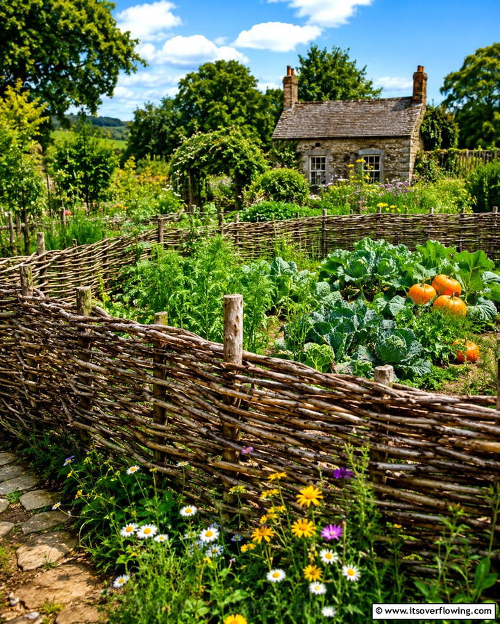 Wattle Fence - 20 Practical Vegetable Garden Fence Ideas for Your Yard