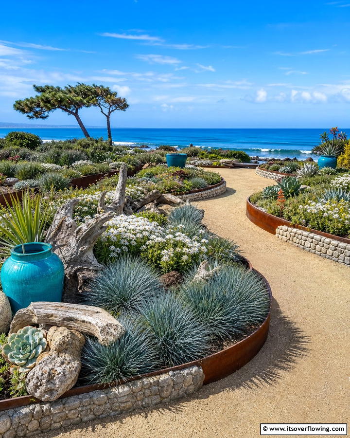 Wave Inspired Garden Edging - 20 Coastal Garden Ideas to Bring the Beach Home