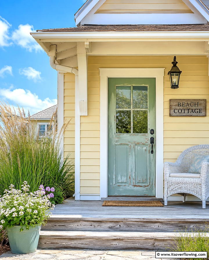 Weathered Coastal Pastels - 25 Door Painting Ideas to Add Personality to Your Home