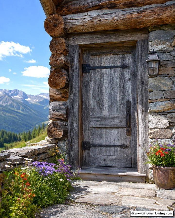 Weathered Grey Finish for a Rustic Charm - 25 Grey Front Door Ideas for a Chic and Modern Entryway