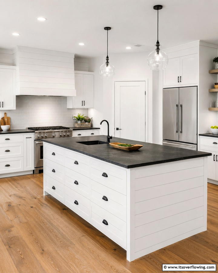 Weathered Shiplap for a Coastal Aesthetic - 25 Shiplap Kitchen Island Ideas for a Farmhouse Feel