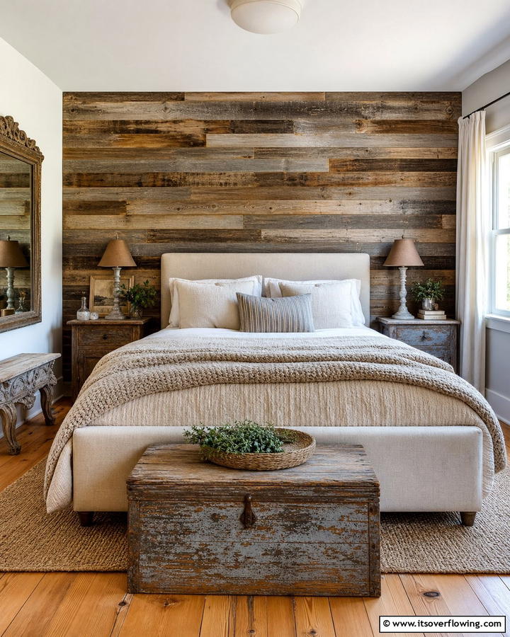 Weathered Timber Charm - 21 Wood Slat Accent Wall Ideas to Elevate Your Interior Design