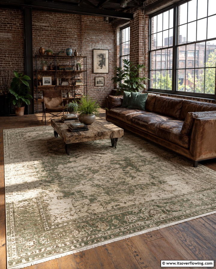 Weathered Vintage Rugs - 30 Living Room Rug Ideas to Define Your Space Stylishly