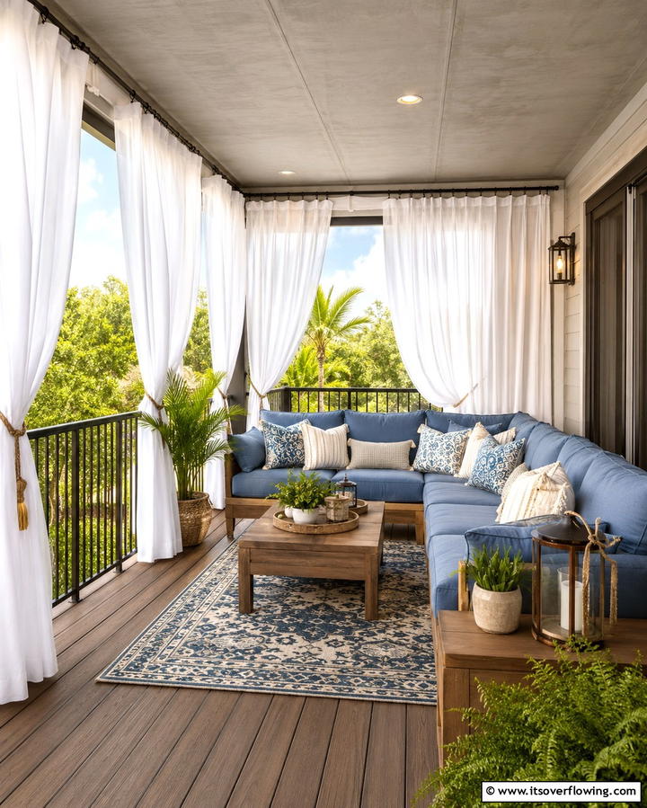 Weatherproof Curtains - 25 Balcony Deck Ideas- Transform Your Outdoor Space