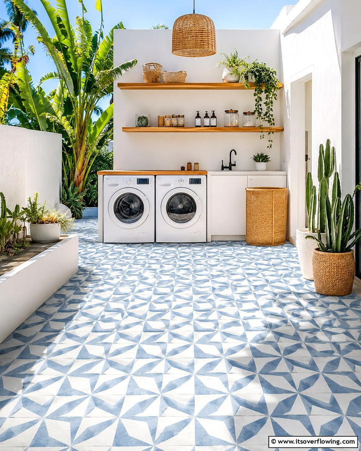Weatherproof Flooring - 25 Outdoor Laundry Area Design Ideas for Convenience