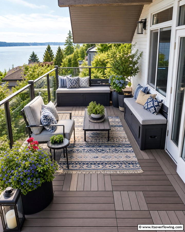 Weatherproof Storage Bench - 20 Balcony Over Garage Ideas for Extra Space