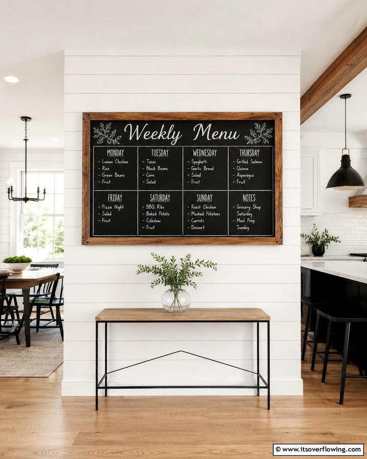 Weekly Menu Planner - 30 Creative Chalkboard Wall Ideas for Functional & Fun Spaces