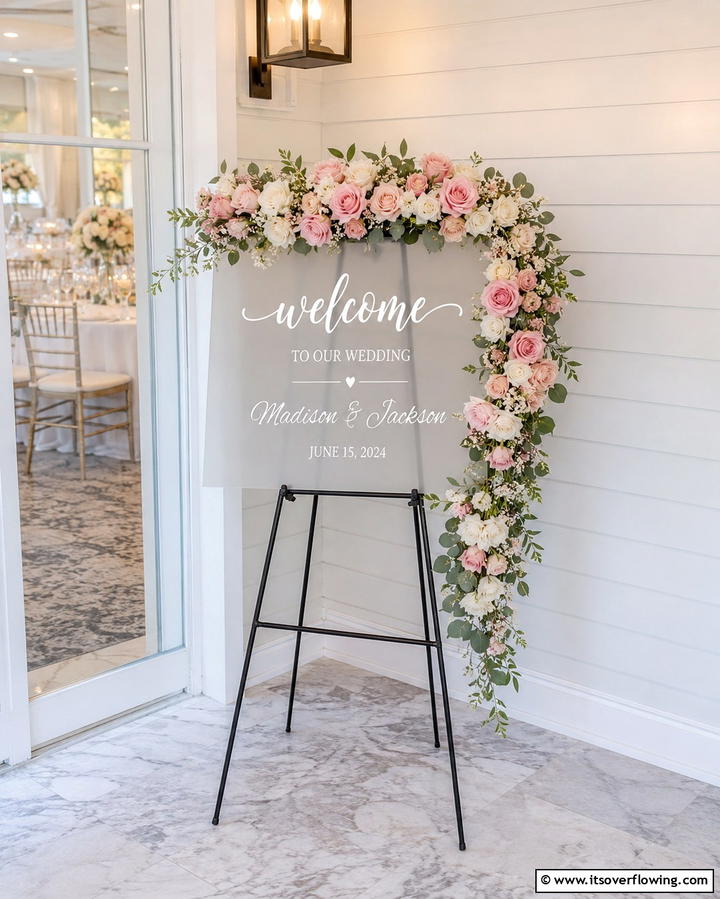 Welcome Sign with Calligraphy - 30 Creative Wedding Sign Ideas to Personalize Events