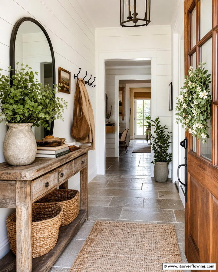 Welcoming Farmhouse Entryway - 21 Farmhouse Decor Ideas to Add Rustic Charm