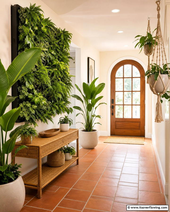 Welcoming Greenery Touches - 21 Foyer Decor Ideas to Elevate Your Entryway’s First Impression