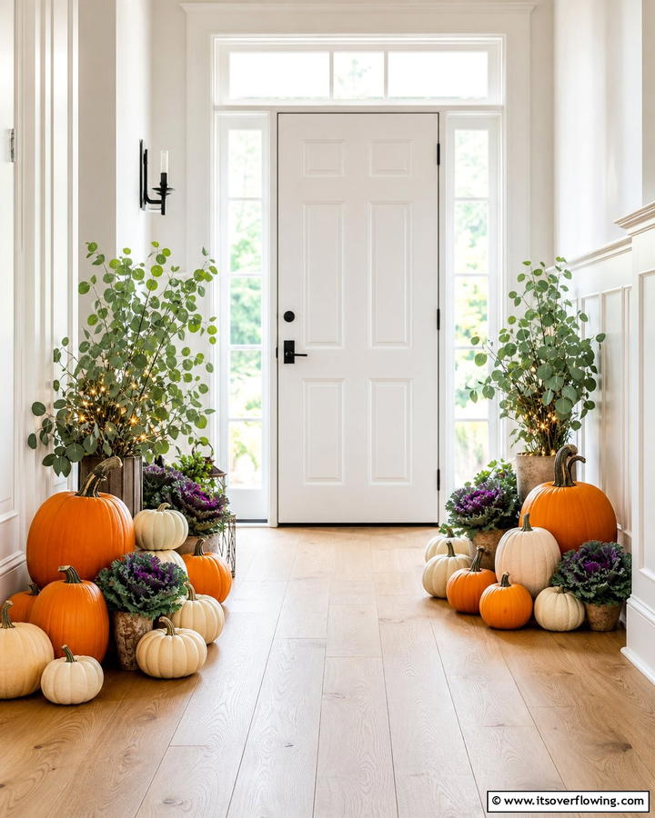 Welcoming Pumpkin Doorway Arrangements - 21 Pumpkin Decor Concepts for Autumn-Inspired Home Styling