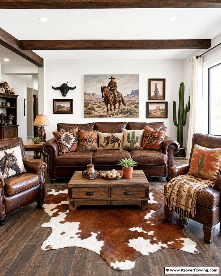 Western Inspired Throw Pillows - 20 Creative Cowboy Room Decor Ideas for a Rustic Look