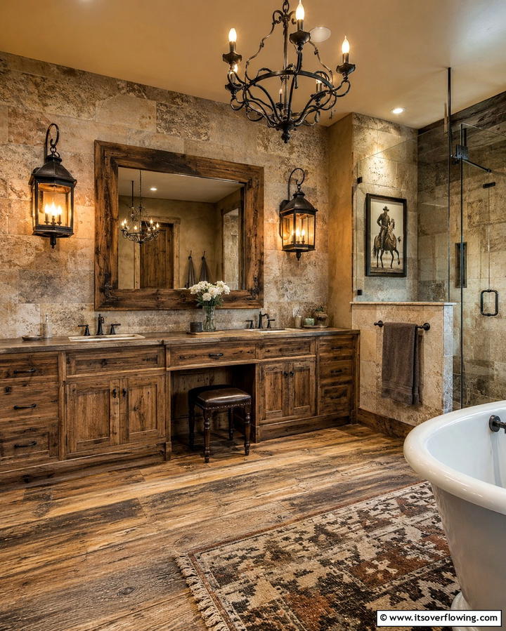 Western Themed Lighting - 20 Western Bathroom Ideas for a Rustic and Relaxing Retreat