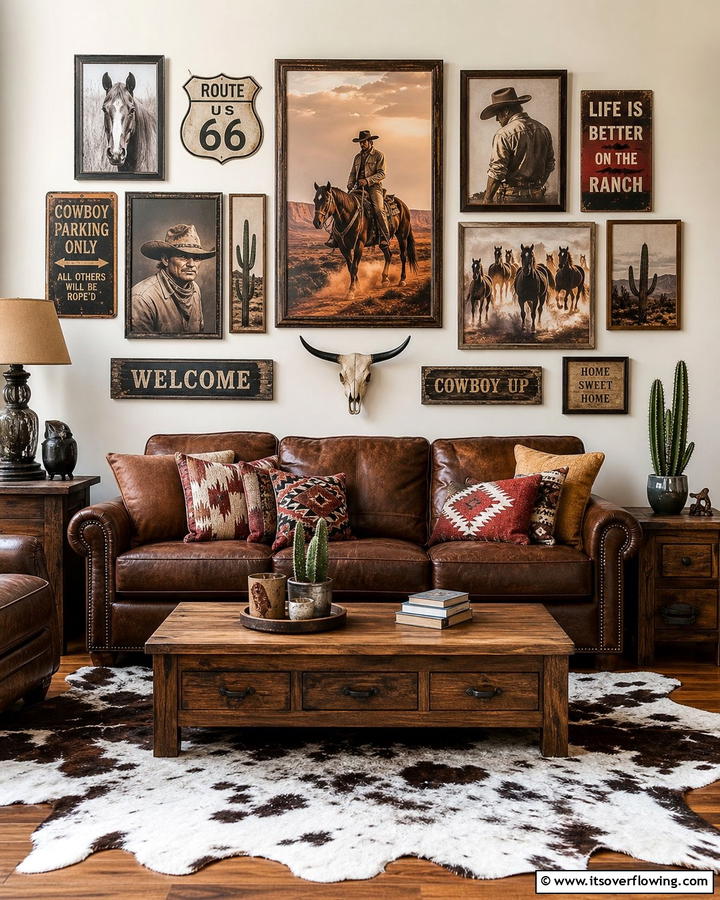 Western Themed Wall Art - 20 Creative Cowboy Room Decor Ideas for a Rustic Look