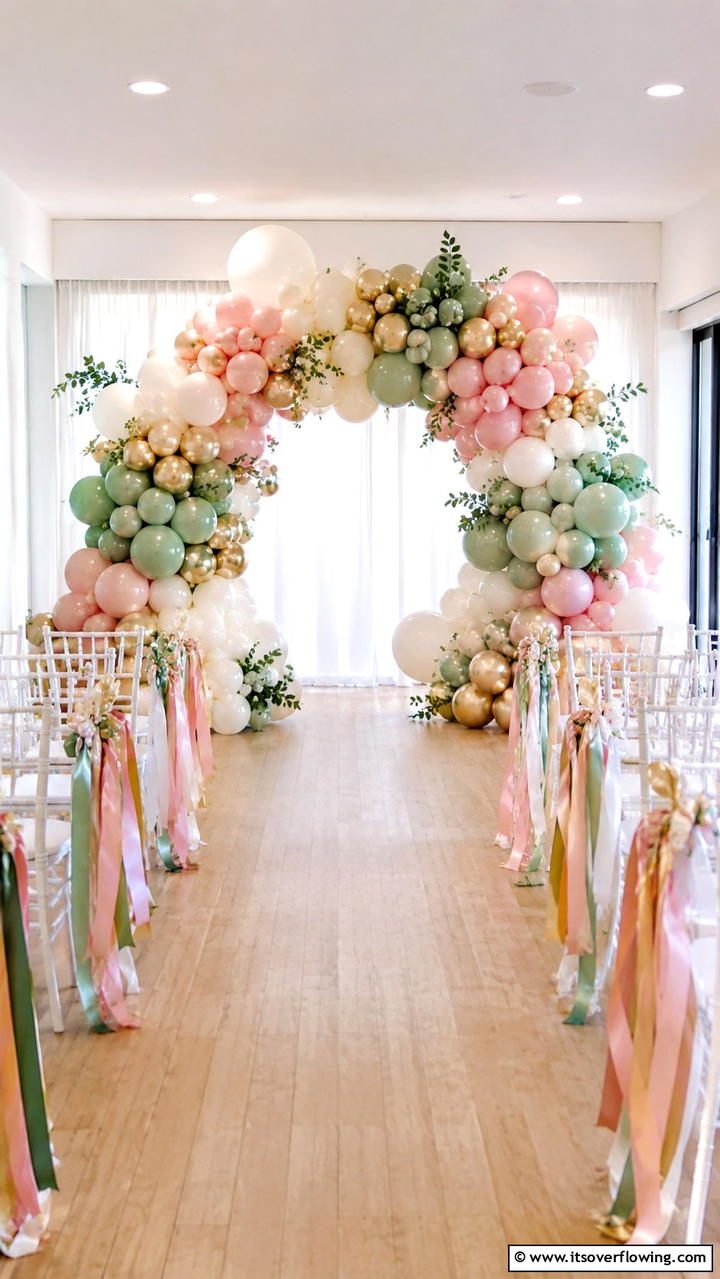 Whimsical Balloon Arch - 21 Beautiful Wedding Arch Ideas for Ceremony Backdrops