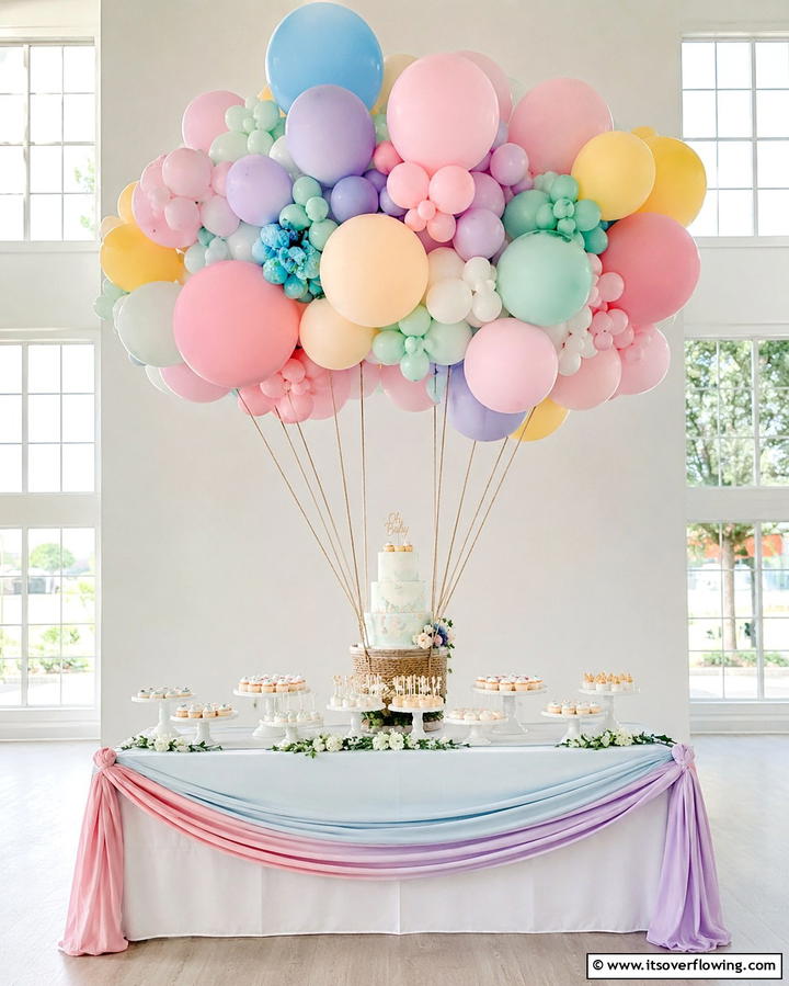 Whimsical Balloon Bouquet - 30 Baby Shower Centerpiece Ideas for Adorable Themes