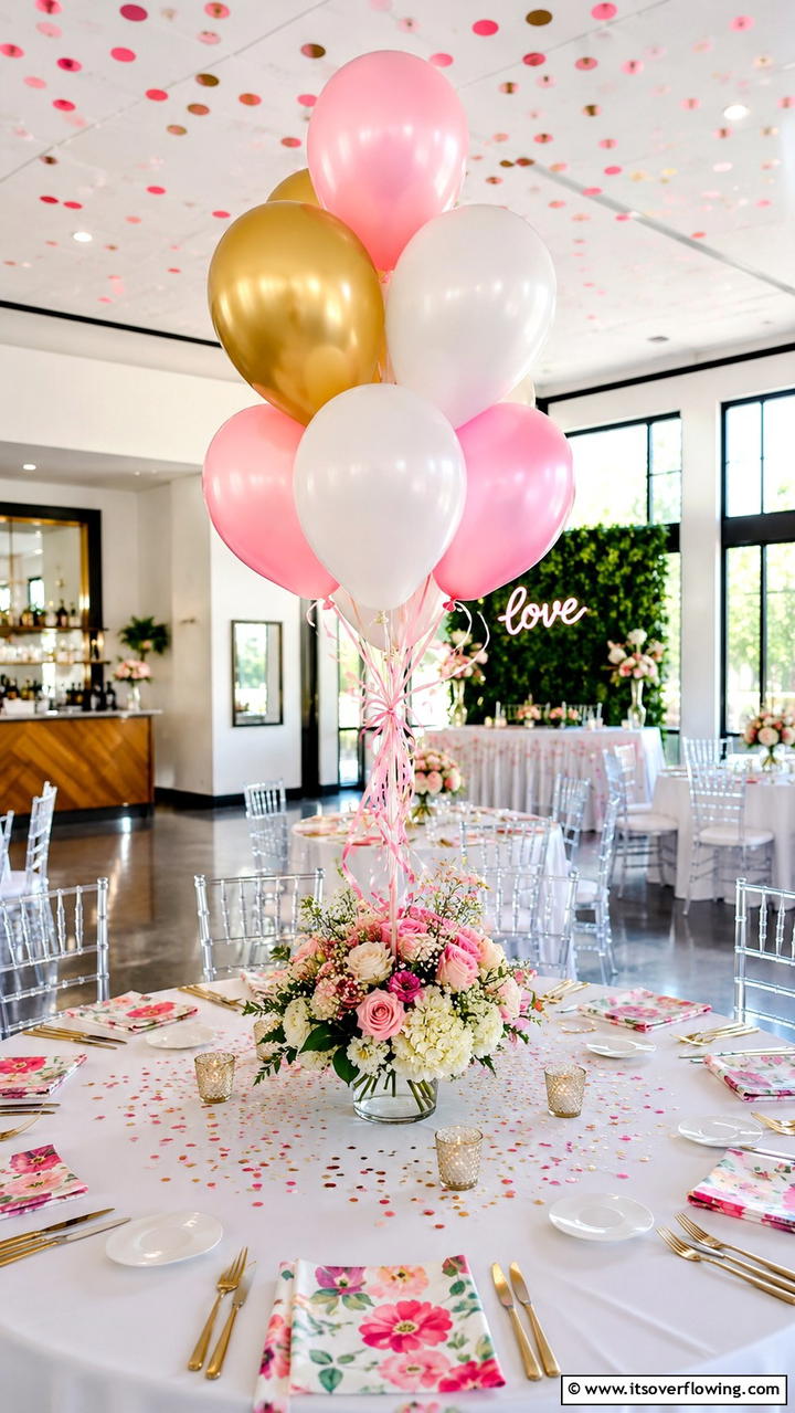 Whimsical Balloon Cluster - 21 Stunning Wedding Centerpiece Ideas for Table Decor
