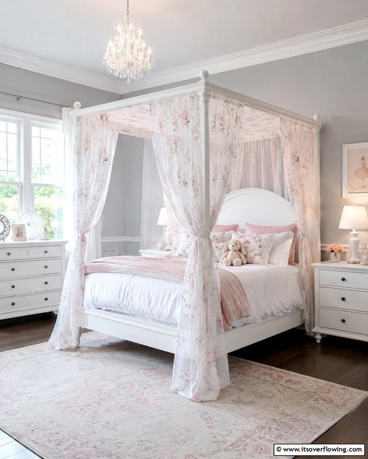 Whimsical Canopy Bed - 25 Girl Room Ideas for 10-year-olds- Creative & Fun Designs