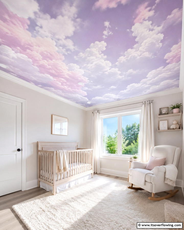 Whimsical Cloudscape - 30 Artistic Ceiling Murals to Inspire Unique Interior Designs