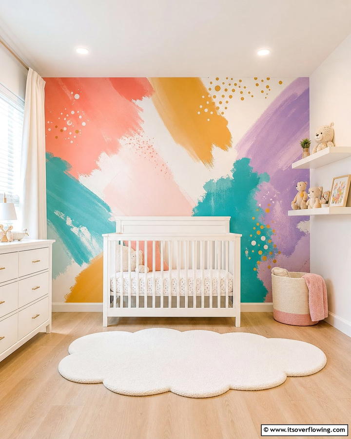 Whimsical Color Splashes - 30 Nursery Accent Wall Ideas for a Charming Baby Room