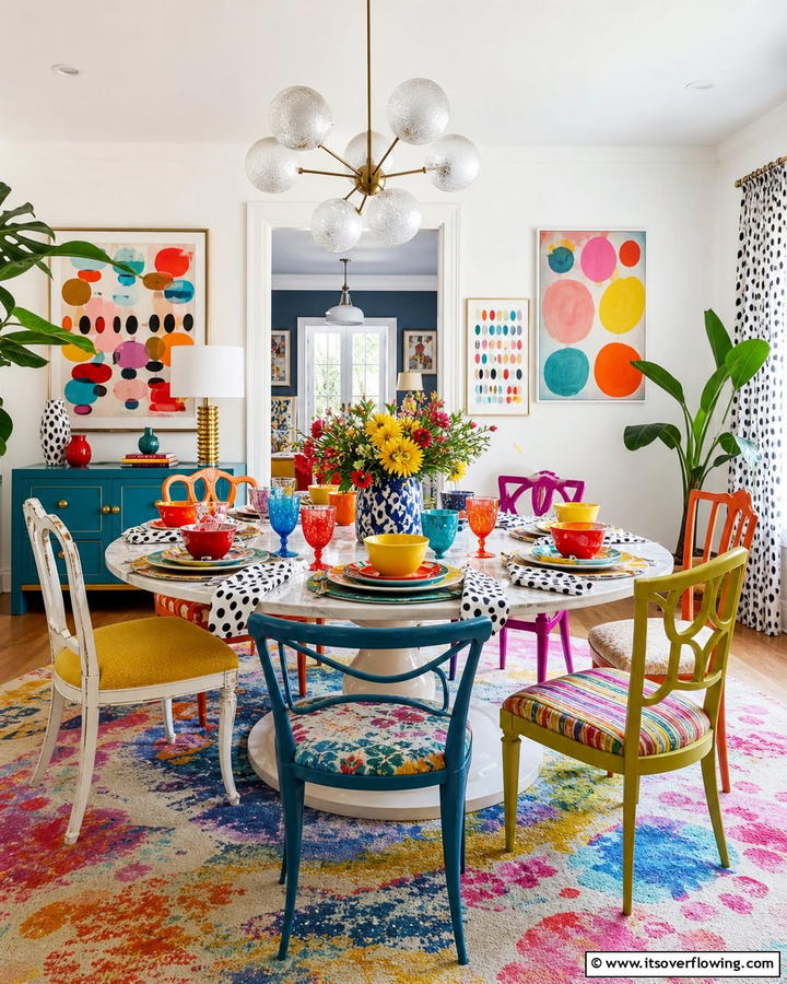 Whimsical Colorful Accents - 21 Dining Room Table Decor Ideas for Every Occasion