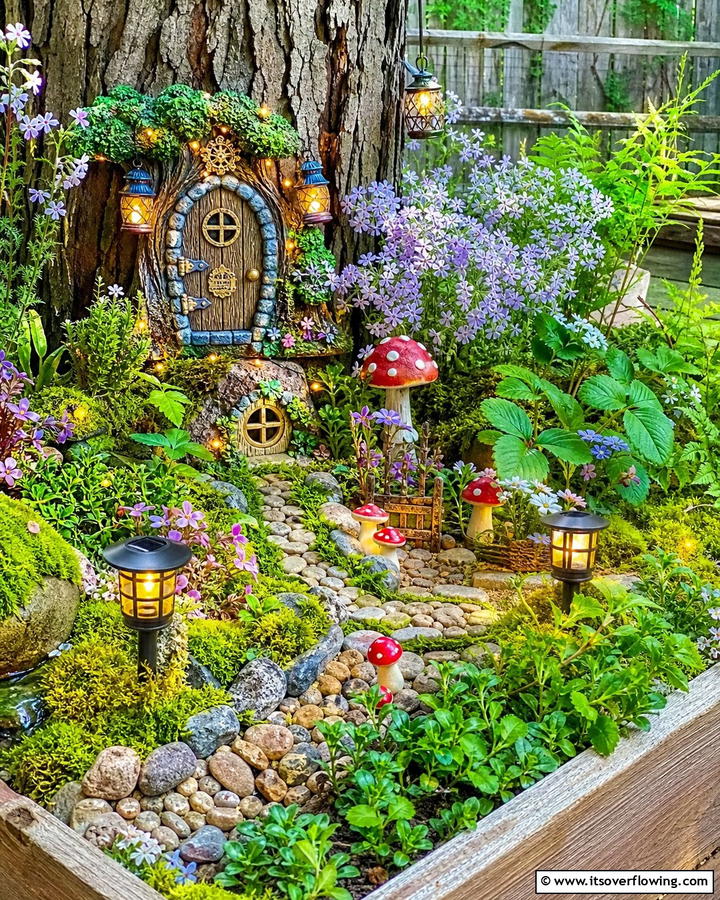 Whimsical Fairy Garden - 21 Corner Garden Ideas for Small Space Greenery