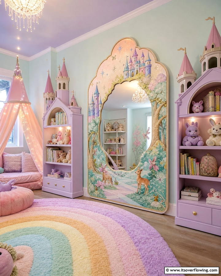 Whimsical Fairytale Scenes - 20 Mirror Painting Ideas to Add Art to Your Walls