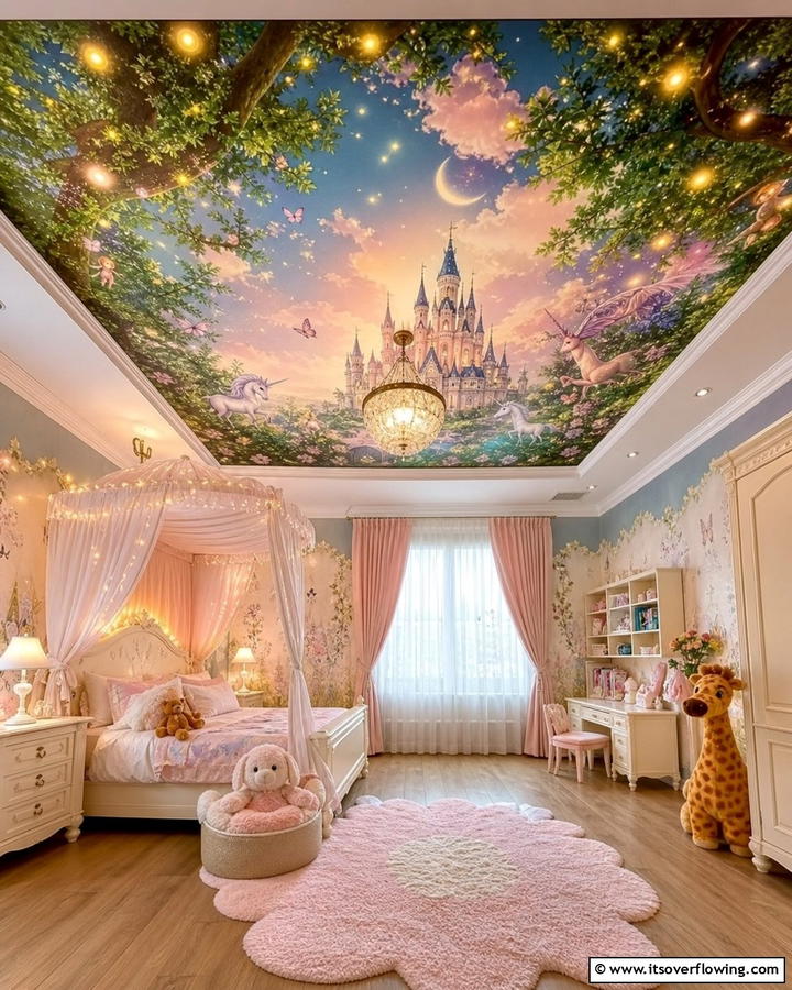 Whimsical Fairytale for a Magical Touch - 25 Ceiling Wallpaper Ideas to Elevate Your Space