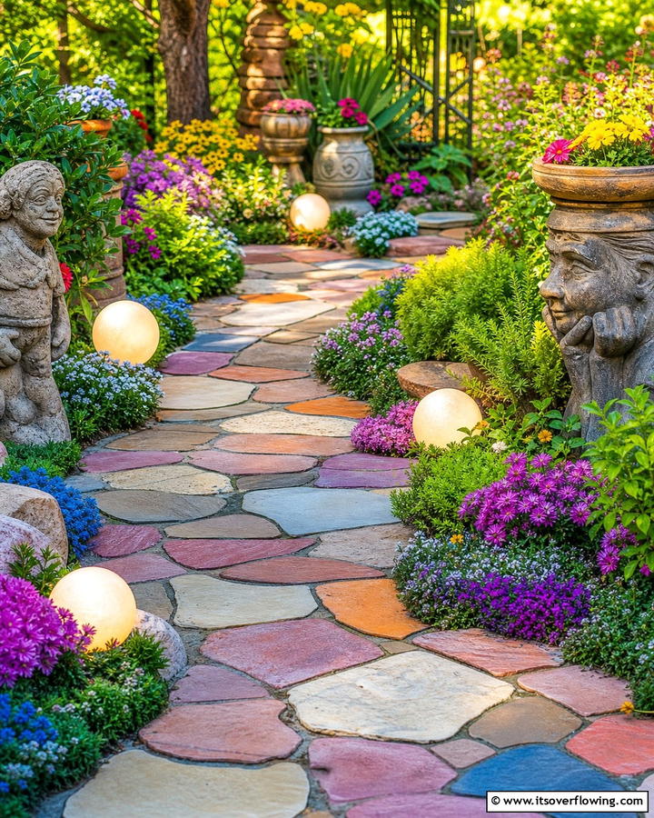 Whimsical Flagstone Garden Walkway - 30 Flagstone Walkway Ideas for Charming Pathways