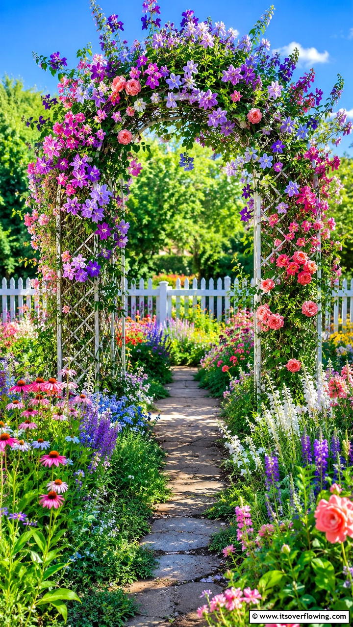Whimsical Floral Trellis Arch - 30 Garden Arch Ideas for Enchanting Outdoor Spaces