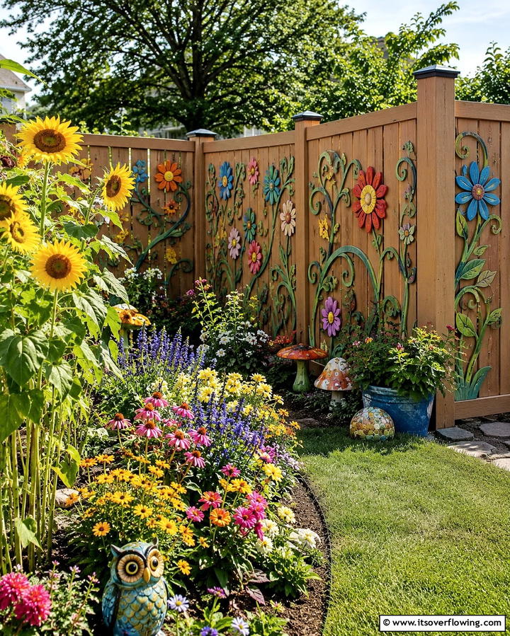 Whimsical Garden Inspired Fence - 30 Innovative Corner Fence Solutions for Yard Boundaries