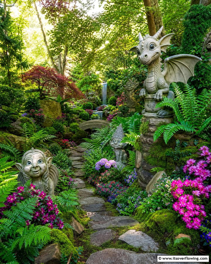 Whimsical Garden Statues - 21 Secret Garden Ideas to Create a Enchanting Outdoor Oasis