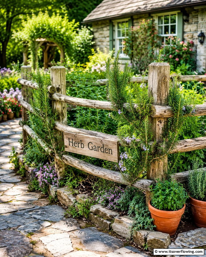 Whimsical Herb Garden Structure - 30 Split Rail Fence Ideas for Rustic Outdoor Boundaries