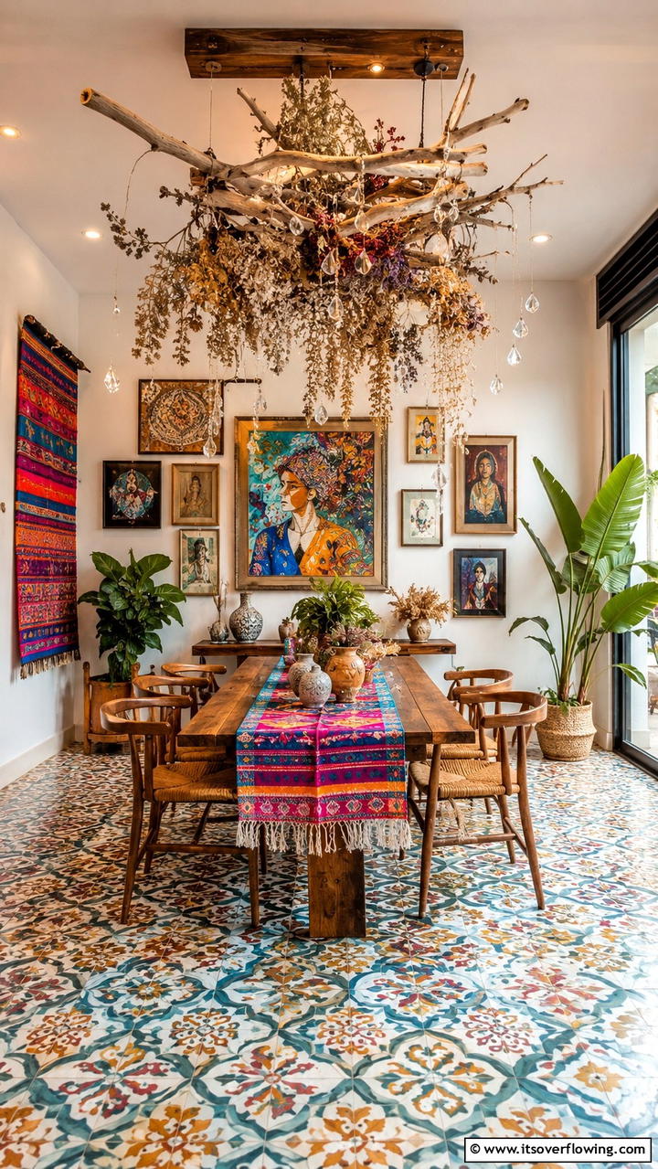 Whimsical Installations - 30 Boho Dining Room Ideas for Eclectic, Free-Spirited Style