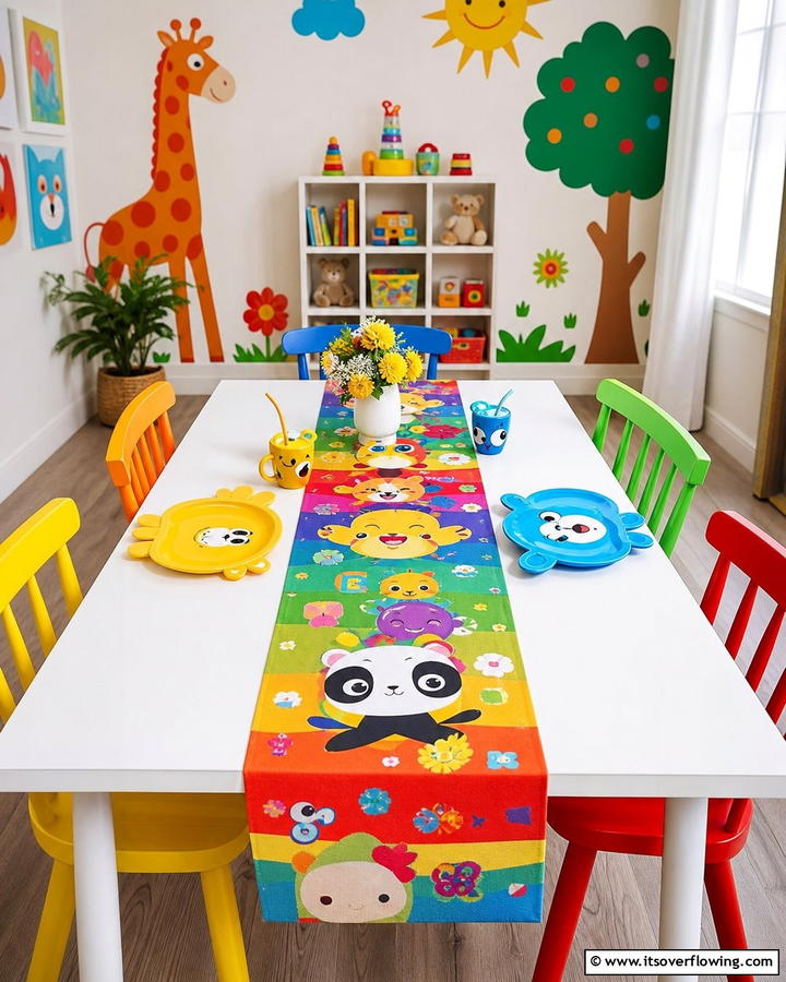 Whimsical Kids Table Runner - 21 Unique Table Runner Ideas to Enhance Your Dining Experience