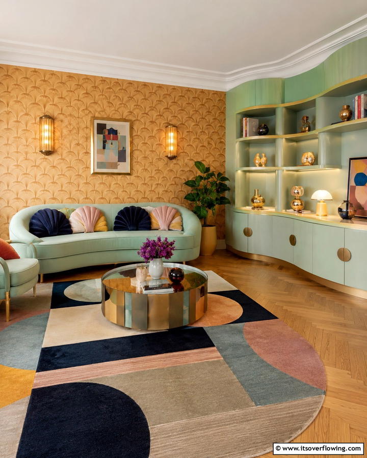 Whimsical Patterns - 30 Art Deco Living Room Ideas for Luxurious Spaces