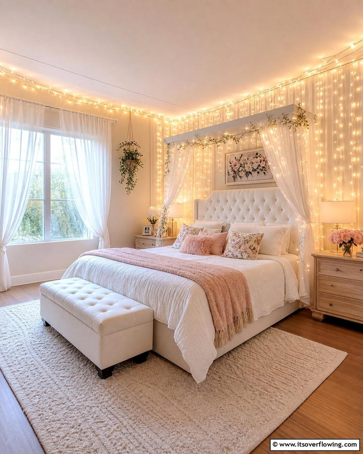 Whimsical String Lights - 21 Spring Home Decor Ideas to Refresh Living Spaces