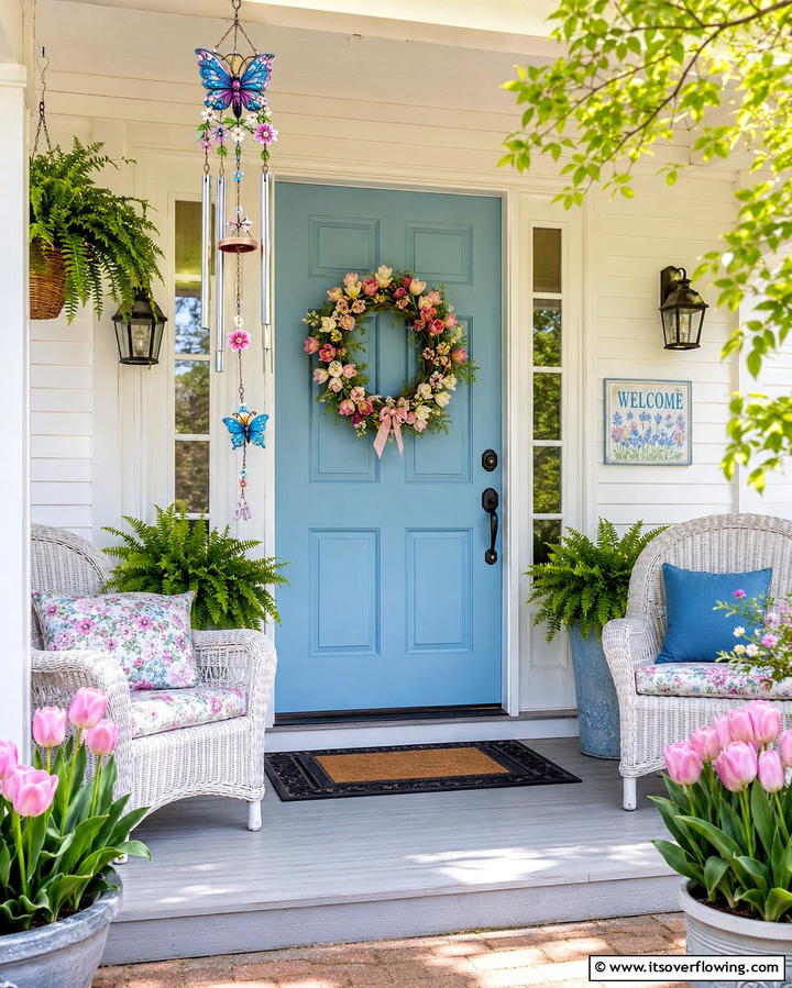 Whimsical Wind Chimes - 20 Spring Front Door Decor Ideas to Welcome the Season
