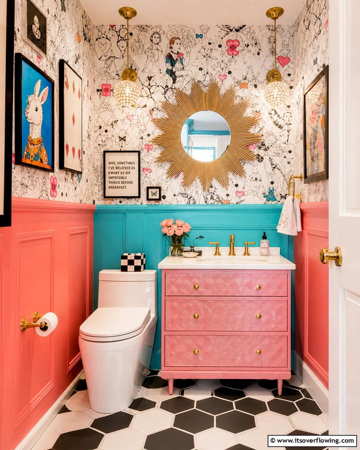 Whimsical Wonderland Powder Room - 21 Powder Room Designs for Stylish Small Bathroom Spaces